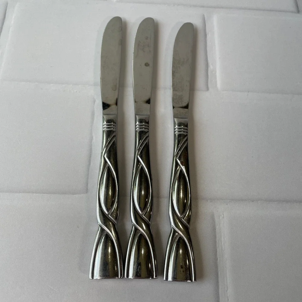 World Tableware Verona Pattern Butter Knives Stainless Steel Set of 3 7in 243